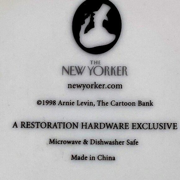 Vintage 1998 Restoration Hardware The New Yorker Exclusive   8” Cartoon Plate - Picture 3 of 4